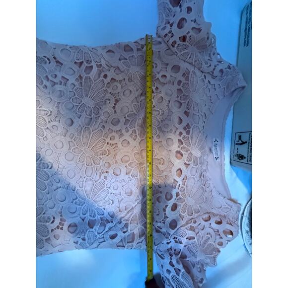 Nanette Lepore Women's size 2 Pink Dress Eyelet Lace Embroidered Lined Cocktail - Picture 11 of 14